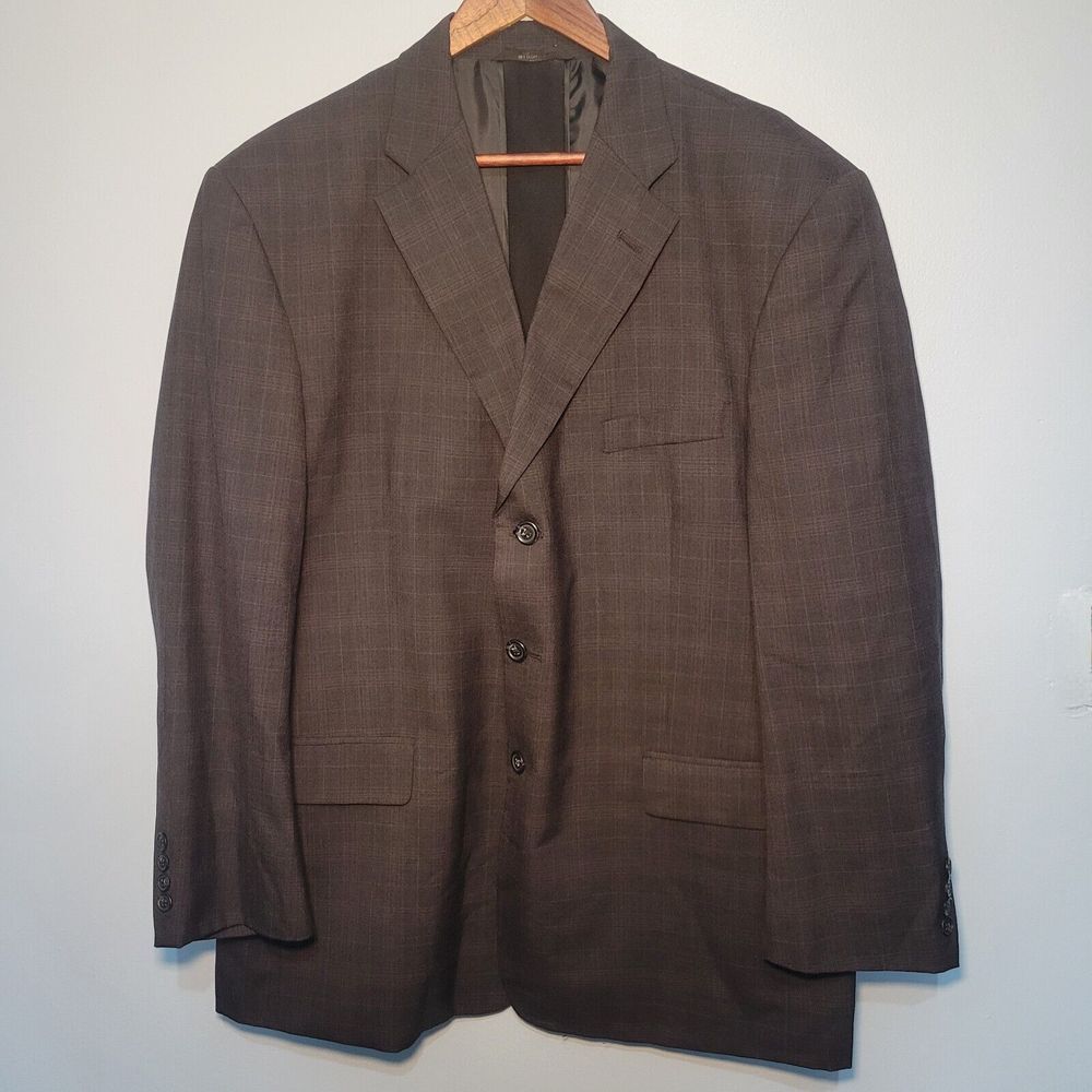 Haggar Jacket/Blazer Mens Size 46R Black 3 Button Closure Fuax Front‎ Pockets